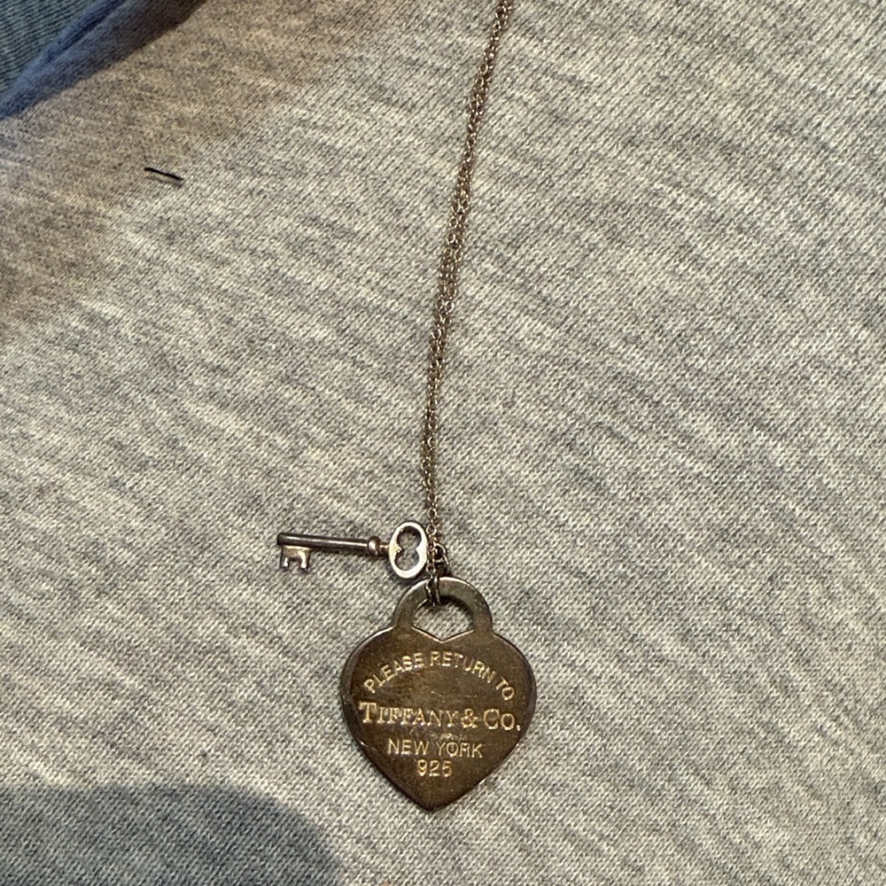 Tiffany & Co. Silver Heart and Key Pendant